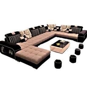 12 seater u shape fabric sofa set